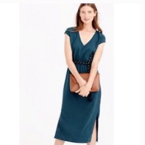 J. Crew Perforated drapey side-slit dress